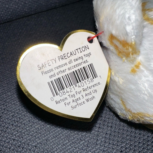 NWT! Ty Beanie Baby 2004 Signature Bear Original Gold & White P.E. Pellets - Picture 14 of 14